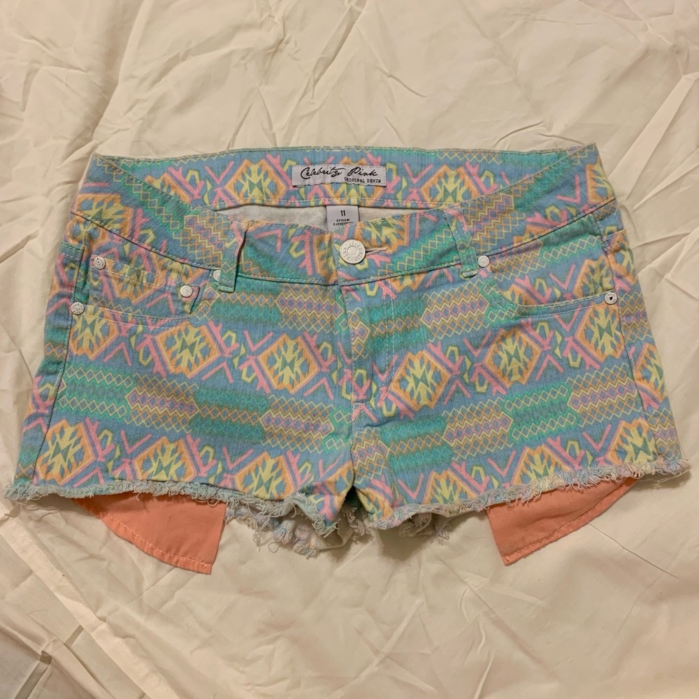 Celebrity Pink multi color denim shorts w/stretch